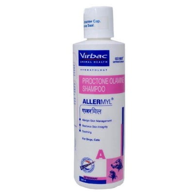 displays the product VIRBAC ALLERMYL OLAMINE SHAMPOO FOR DOGS & CATS - 200 ML
