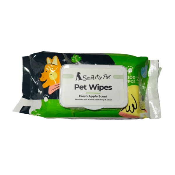 Smarty Pet Wet Pet Wipes for Dogs, Puppies & Cats with Fresh Apple