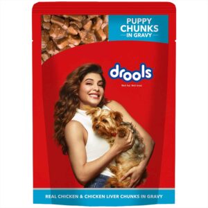 packet of Drools Puppy Wet Dog Food
