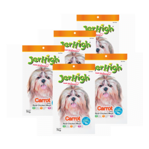 JerHigh All Flavors Stick Dog Treats with Real Chicken Meat Supervet jerhigh (pack 6 pc) in carrot flavor